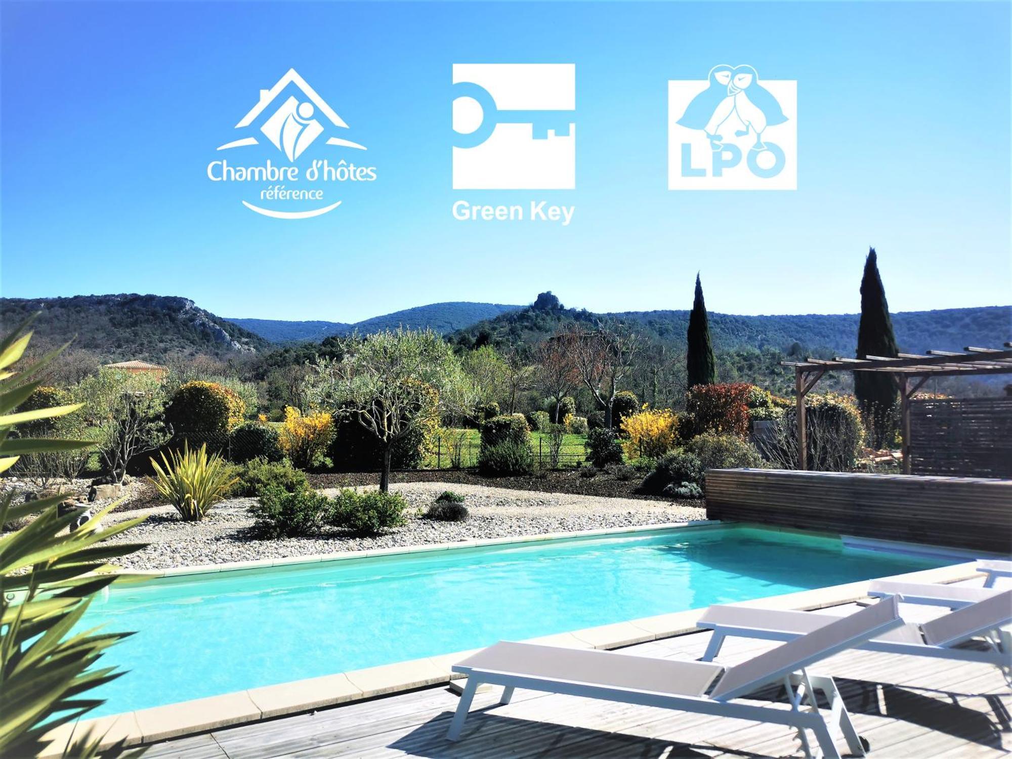 Villa Font Vive - Chambres D'Hotes Eco-Labellisees Avec Cuisine - Confort, Calme Et Vue Exceptionnels ! 格罗斯皮埃雷斯 外观 照片